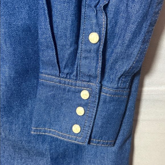 Wrangler x STAUD Denim Shirt Dress Western Cowgirl Boxy Small NWT - Picture 5 of 9